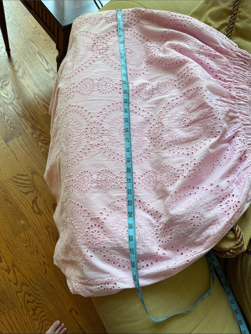 MELLODAY Pink Eyelet Maxi Dress with Smocked Bodice - Picture 12 of 13